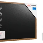 Lavagna nera da gesso RESISTENTE ALL’ACQUA in cornice di legno 120x90 cm