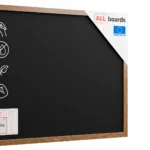 Lavagna nera da gesso in cornice di legno 120x90 cm