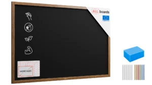 Lavagna nera da gesso in cornice di legno 150x100 cm