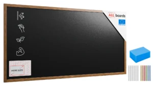 Lavagna nera da gesso RESISTENTE ALL’ACQUA in cornice di legno 200x100 cm