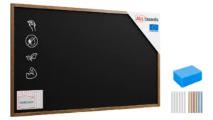 Lavagna nera da gesso in cornice di legno 200x120 cm