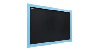 Lavagna Nera da Gesso con Cornice Blu in Legno 90x60cm, Scrivibile con Gessetti e Pennarelli a Gesso, Per Bar, Ristoranti, Menu