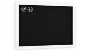 Lavagna Nera da Gesso con Cornice Bianco in Legno 90x60cm, Scrivibile con Gessetti e Pennarelli a Gesso, Per Bar, Ristoranti, Menu