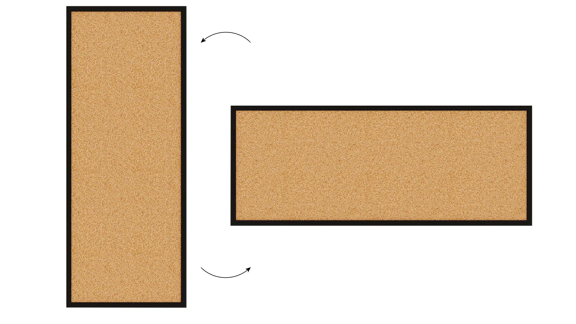 Bacheca in sughero 100x40 cm cornice in legno NERA + GRATIS - immagine 5