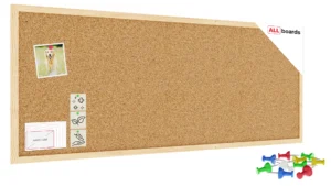 Bacheca in sughero 100x40 cm cornice in legno NATURALE + GRATIS