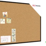 Lavagna in Sughero con Cornice Nero in Legno 100x80 cm, Bacheca Sughero per Puntine Spille Memoboard + GRATIS