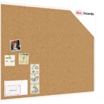 Lavagna in Sughero con Cornice Bianco in Legno 100x80 cm, Bacheca Sughero per Puntine Spille Memoboard + GRATIS