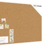 Lavagna in Sughero con Cornice Bianco in Legno 120x90cm, Bacheca Sughero per Puntine Spille Memoboard + GRATIS