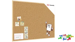 Bacheca in sughero (cornice in legno) 120x90 cm + GRATIS