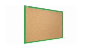 Lavagna in Sughero con Cornice Verde in Legno 120x90cm, Bacheca Sughero per Puntine Spille Memoboard