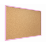 Lavagna in Sughero con Cornice Rosa in Legno 120x90 cm, Bacheca Sughero per Puntine Spille Memoboard
