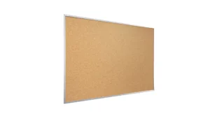 Lavagna in Sughero con Cornice Argento in Legno 90x60cm, Bacheca Sughero per Puntine Spille Memoboard