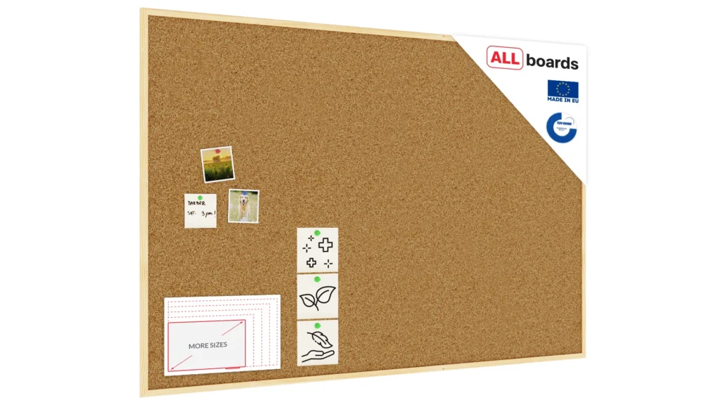 Bacheca in sughero (cornice in legno) 150×100 cm