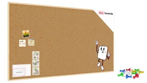 Bacheca in sughero (cornice in legno) 180x100 cm + ACCESSORI