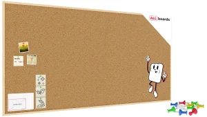 Bacheca in sughero (cornice in legno) 200x100 cm + ACCESSORI