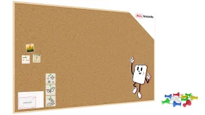 Bacheca in sughero (cornice in legno) 200x120 cm + ACCESSORI