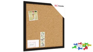 Bacheca in sughero 40x40 cm cornice in legno NERA + GRATIS
