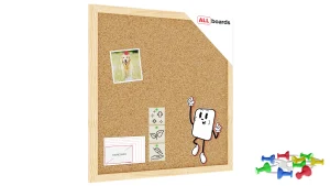 Bacheca in sughero 40x40 cm cornice in legno NATURALE + GRATIS