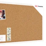 Bacheca in sughero (cornice in legno bianco) 60x40  + GRATIS