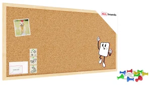 Bacheca in sughero 80x40 cm cornice in legno NATURALE + GRATIS