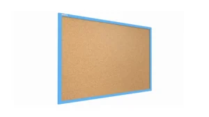 Lavagna in Sughero con Cornice Azzurra in Legno 90x60cm