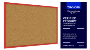 Lavagna in Sughero con Cornice Rossa in Legno 90x60cm, Bacheca Sughero per Puntine Spille Memoboard