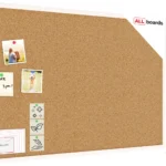 Lavagna in Sughero con Cornice Bianco in Legno 90x60cm, Bacheca Sughero per Puntine Spille Memoboard + GRATIS