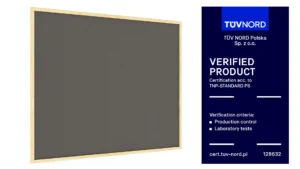 Bacheca in sughero grigio (cornice in legno) 100x80 cm