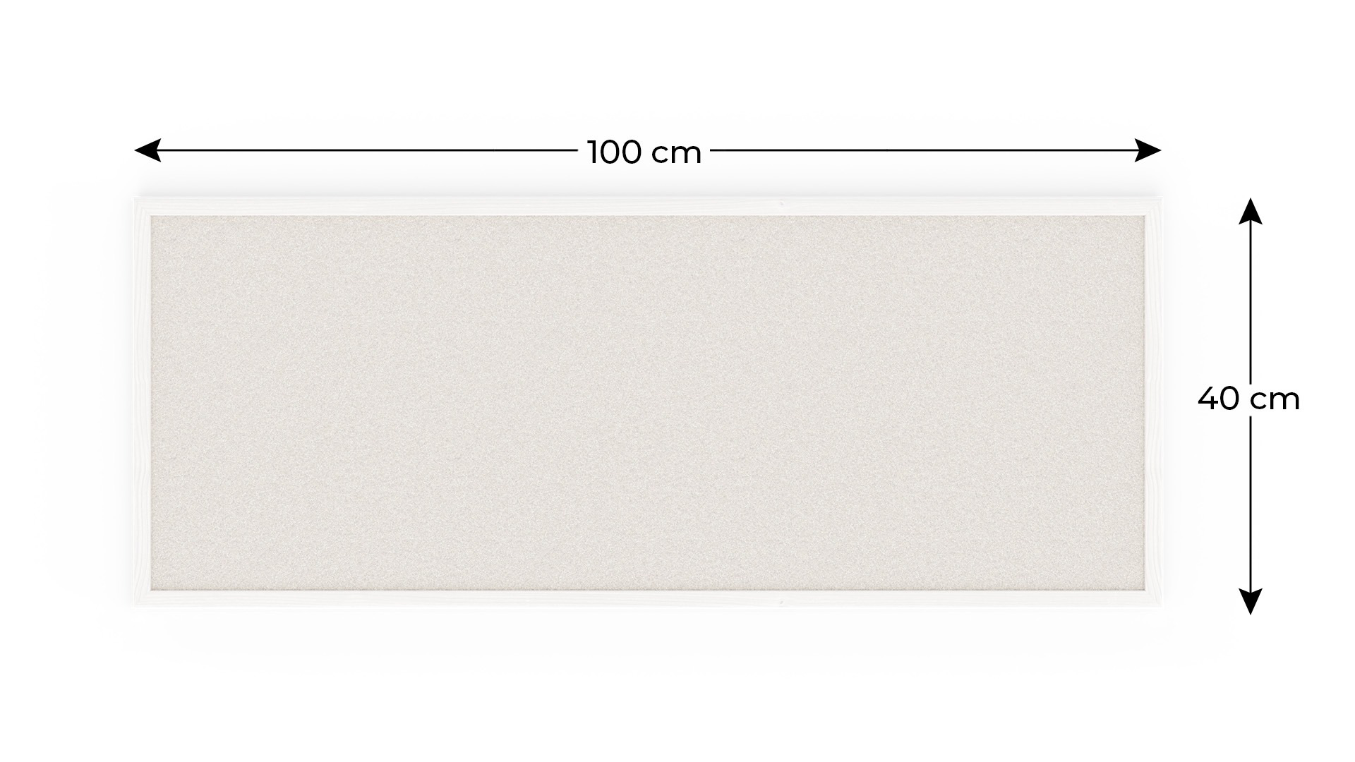 Bacheca in sughero bianco 100x40 cm cornice in legno BIANCA - immagine 5