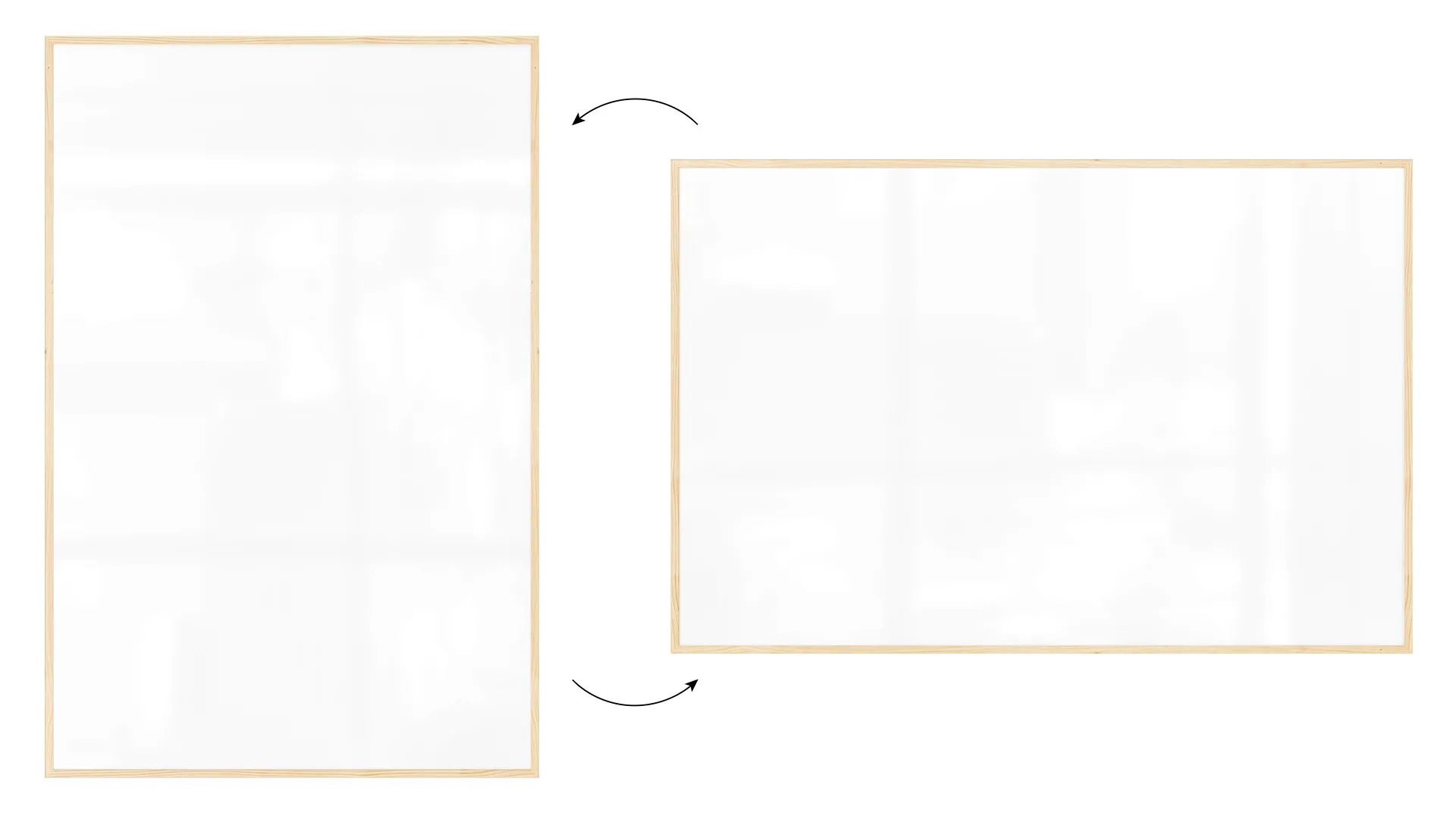 Lavagna magnetica cancellabile a secco bianca con cornice in legno 180x120 cm - immagine 5