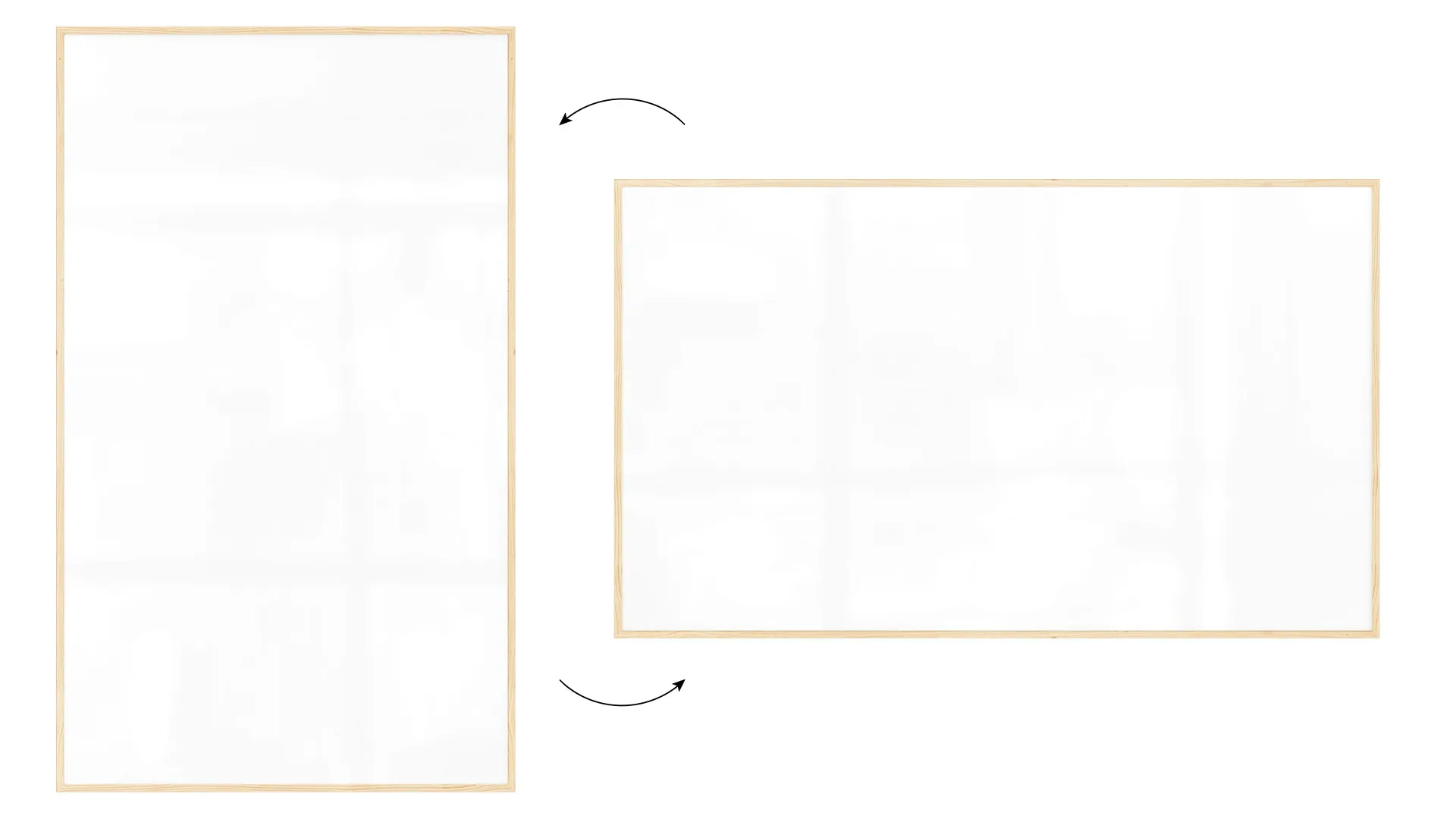 Lavagna magnetica cancellabile a secco bianca con cornice in legno 200x120 cm - immagine 5