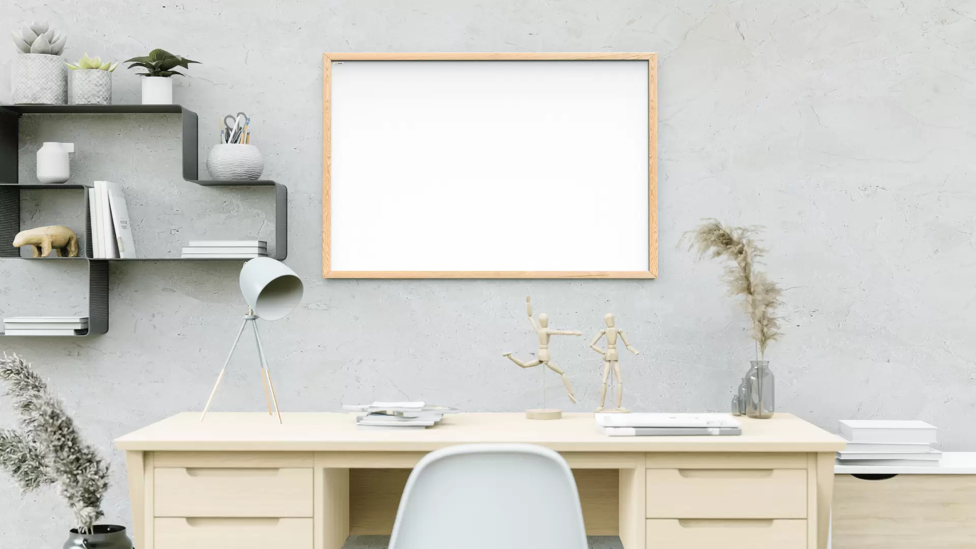 Lavagna magnetica cancellabile a secco bianca con cornice in legno 180x100 cm - immagine 3
