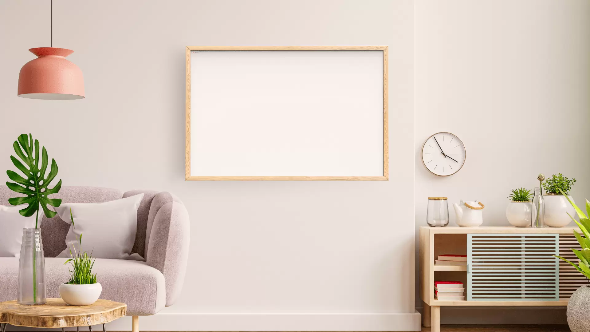 Lavagna magnetica cancellabile a secco bianca con cornice in legno 180x100 cm - immagine 4