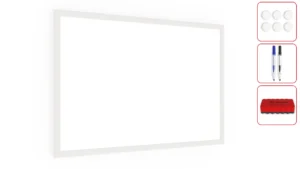 Lavagna Magnetica Cancellabile a Secco Bianca con Cornice Bianco in Legno 60x40 cm
