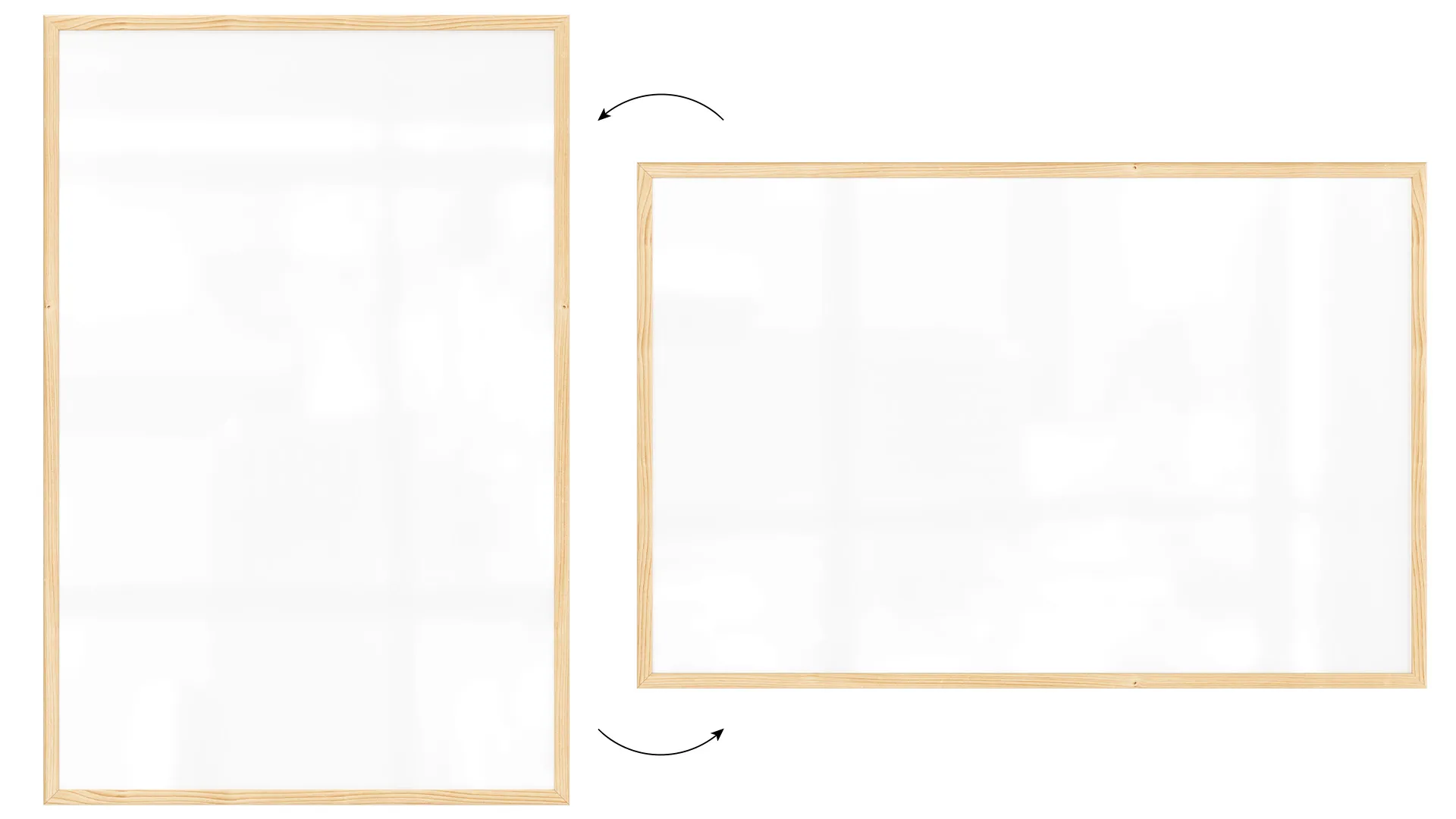 Lavagna magnetica cancellabile a secco bianca con cornice in legno 90x60 cm - immagine 5