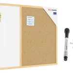 Lavagna magnetica e in sughero 90x60 cm COMBI con cornice in legno + ACCESSORI