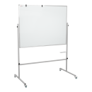 Lavagna magnetica cancellabile a secco mobile a due lati e supporto orientabile su rotelle 120x90 cm INDUSTRIALE
