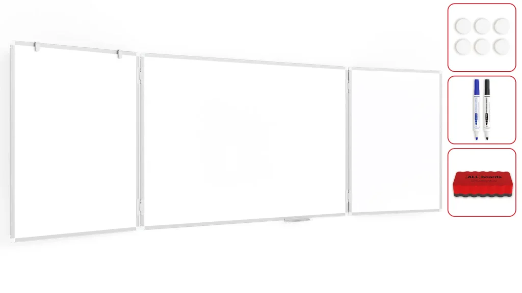 Lavagna magnetica cancellabile a secco bianca "trittico" 100x150 // 300 cm