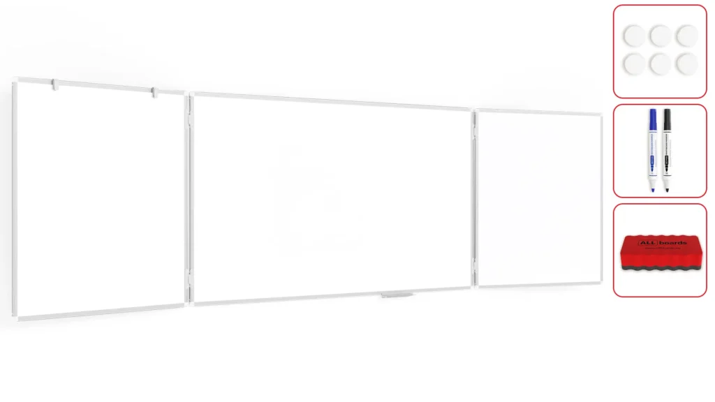 Lavagna magnetica cancellabile a secco bianca "trittico" 100x170 // 340 cm