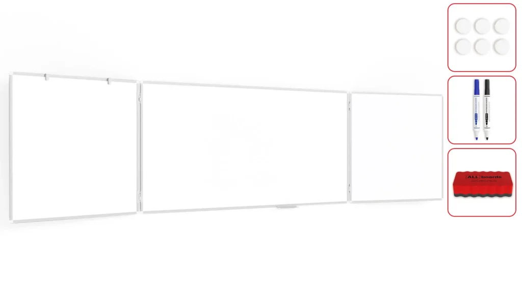 Lavagna magnetica cancellabile a secco bianca "trittico" 100x200 // 400 cm