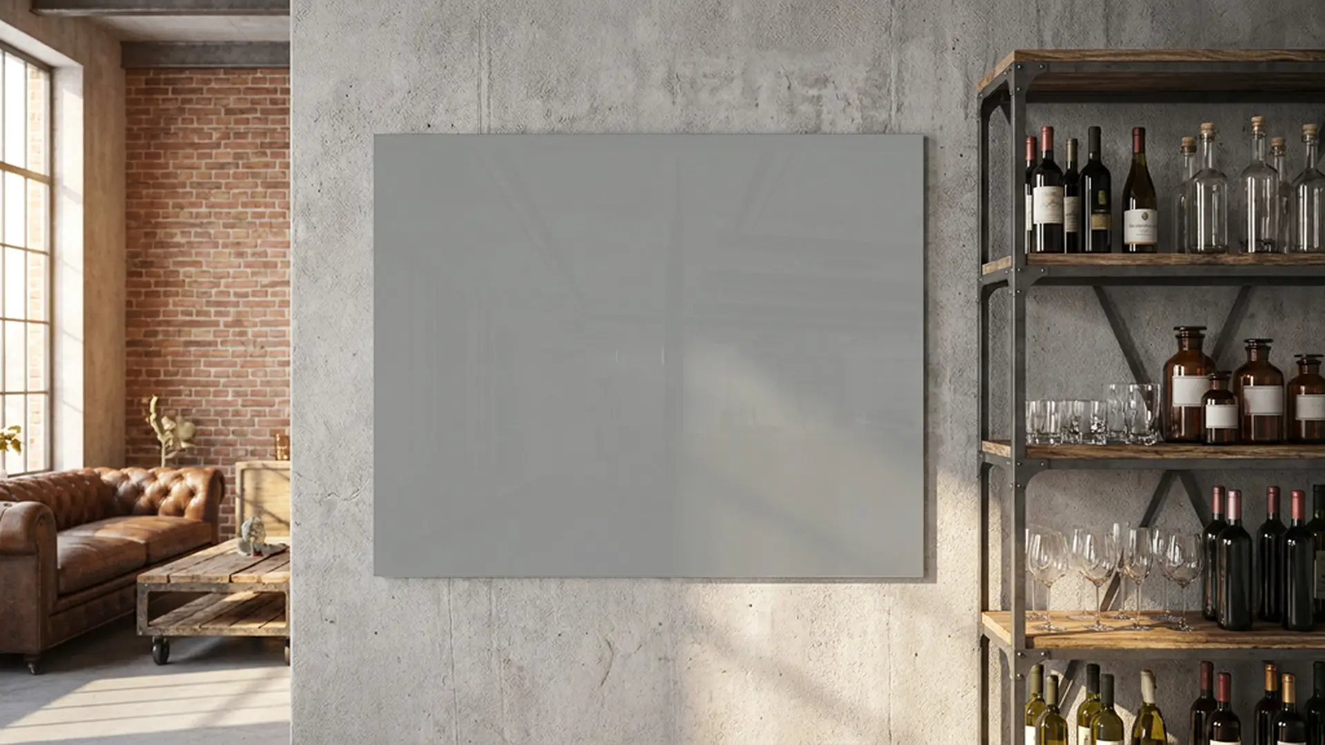 Lavagna in vetro grigia magnetica 100x80 cm - senza cornice, per calamite al neodimio - immagine 11