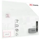 Lavagna in vetro bianca magnetica 100x80 cm CLASSIC + GRATIS