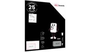 Lavagna in vetro nera magnetica 50x50 cm - senza cornice, per calamite al neodimio + GRATIS