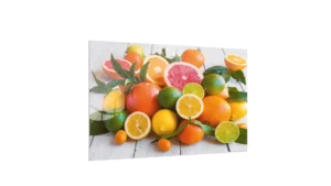 LAVAGNA IN VETRO MAGNETICA CON STAMPA MOTIVO AGRUMI LIME ARANCE 60X40