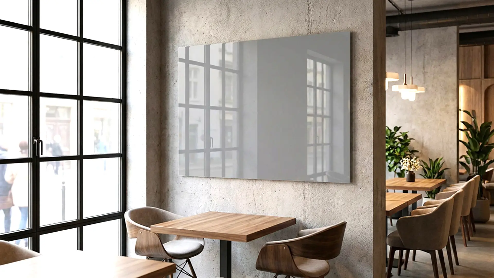 Lavagna in vetro grigia magnetica 90x60 cm - senza cornice, per calamite al neodimio - immagine 10