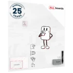 Lavagna in vetro magnetica 120x120 cm Premium SUPERWHITE + GRATIS