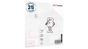 Lavagna in vetro magnetica 120x120 cm Premium SUPERWHITE + GRATIS