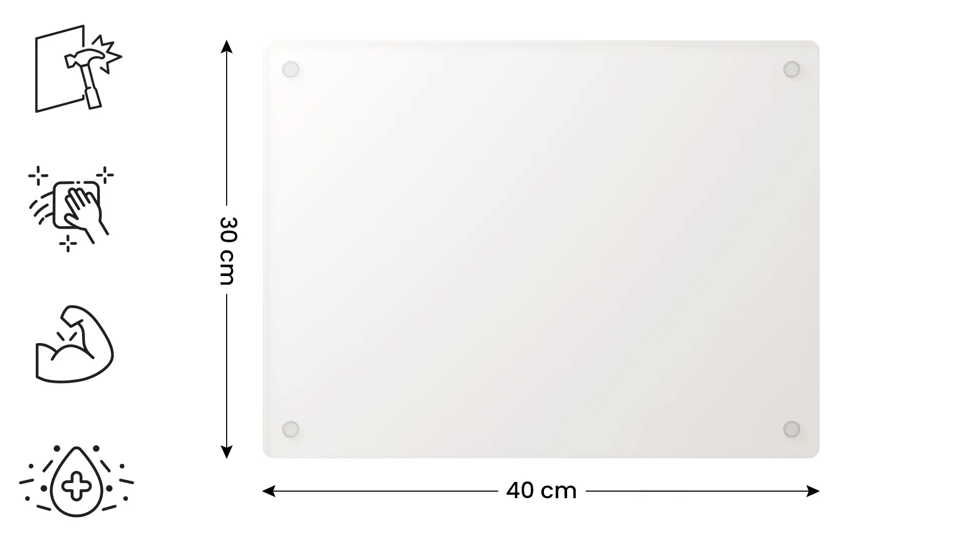 Tagliere in vetro TRASPARENTE 30×40 cm tagliere piano in vetro per cucina protettivo - immagine 2