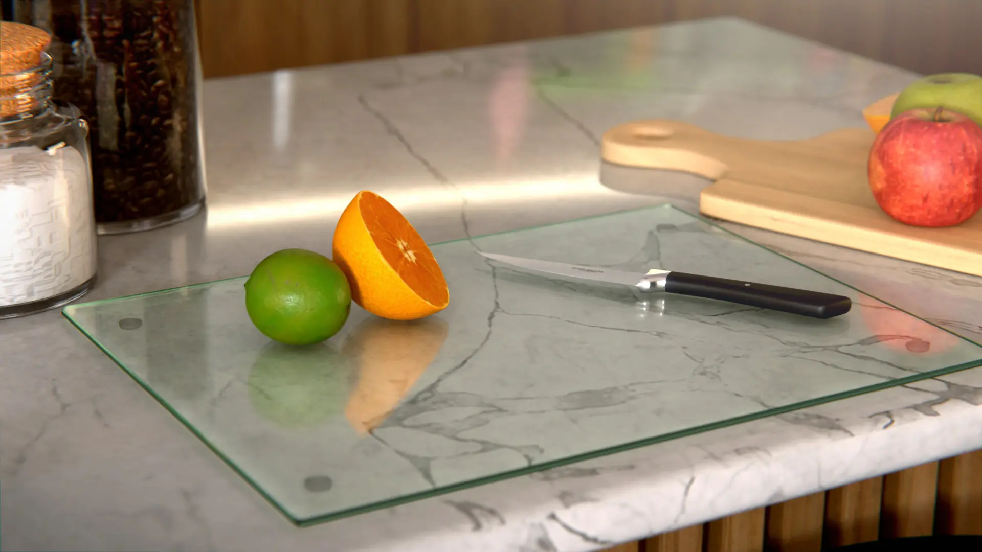 Tagliere in vetro TRASPARENTE 30×40 cm tagliere piano in vetro per cucina protettivo - immagine 4