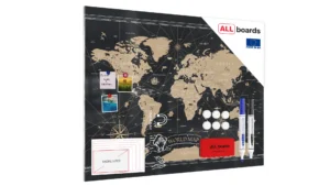Lavagna per calamite METALboards, mappa nera 120x90 cm + kit di accessori GRATIS